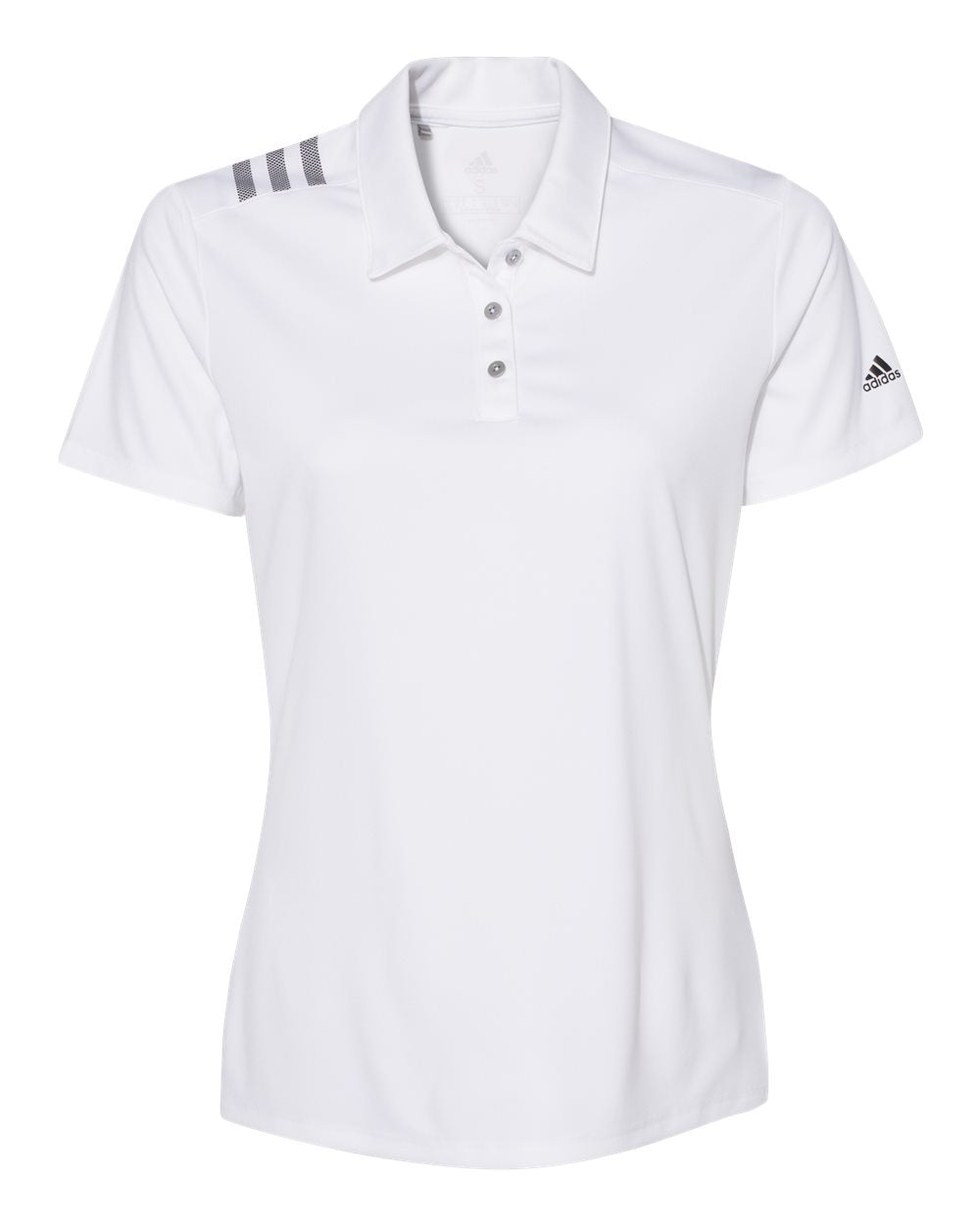Adidas A325 Women's 3-Stripes Shoulder Sport Shirt - White Black