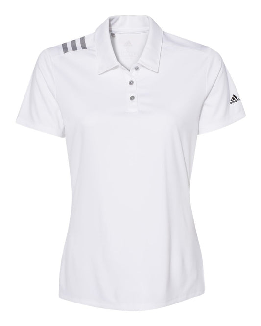 Adidas A325 Women's 3-Stripes Shoulder Sport Shirt - White Black