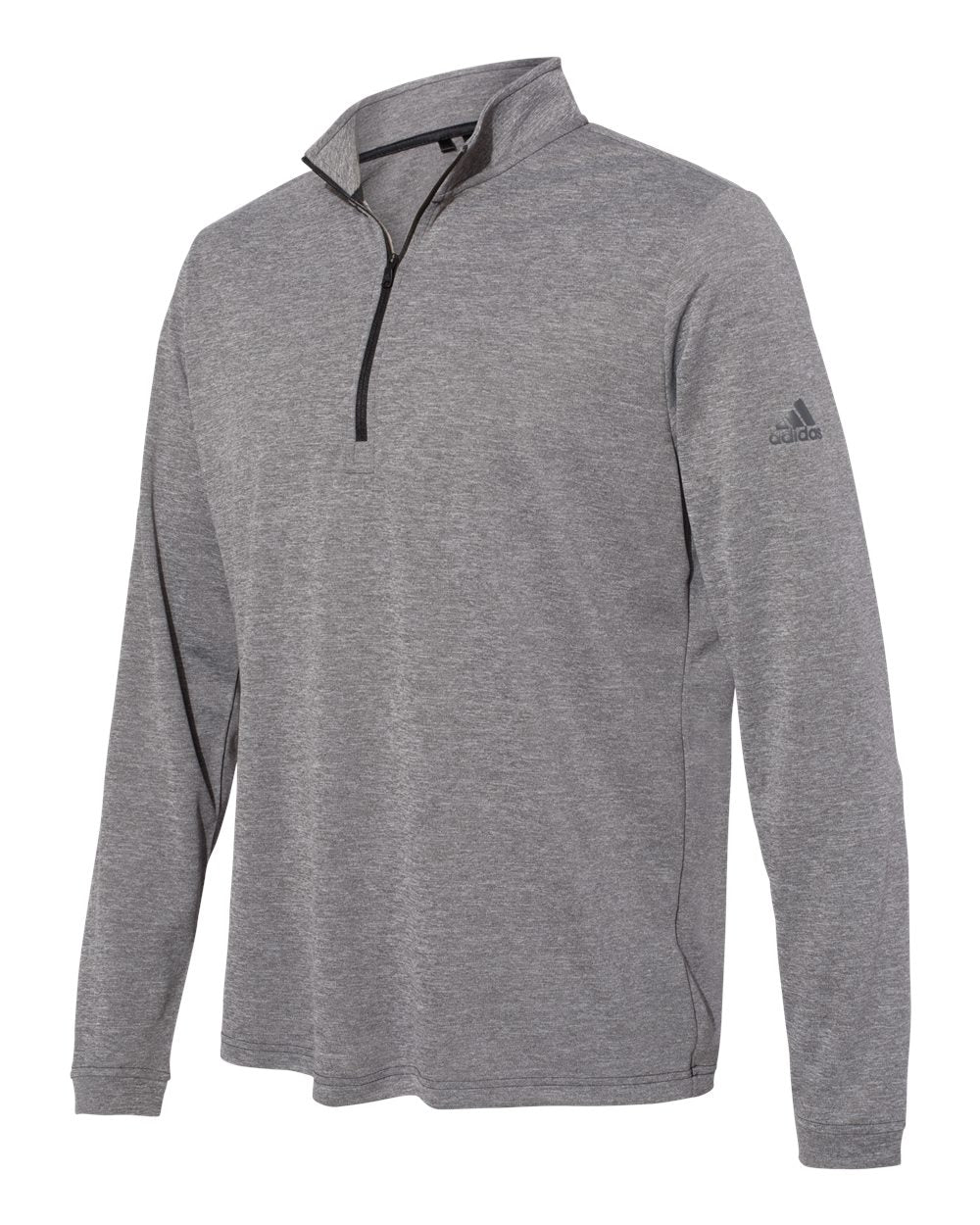 Adidas A401 Lightweight Quarter-Zip Pullover - Black Heather