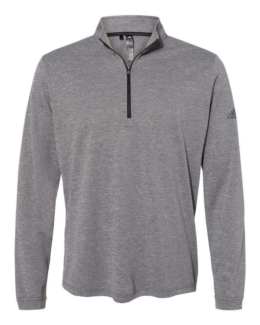 Adidas A401 Lightweight Quarter-Zip Pullover - Black Heather