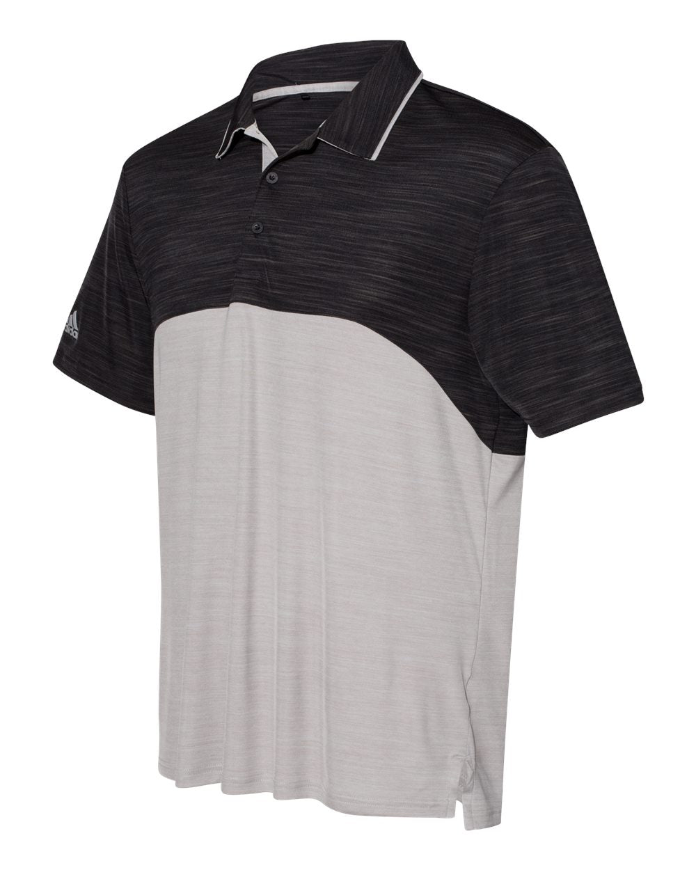 Adidas A404 Colorblocked M??lange Sport Shirt - Black Melange Mid Grey Melange