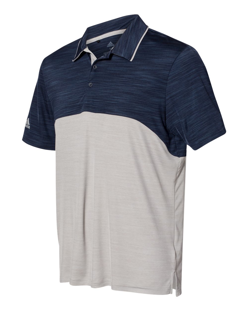 Adidas A404 Colorblocked M??lange Sport Shirt - Collegiate Navy Melange Mid Grey Melange