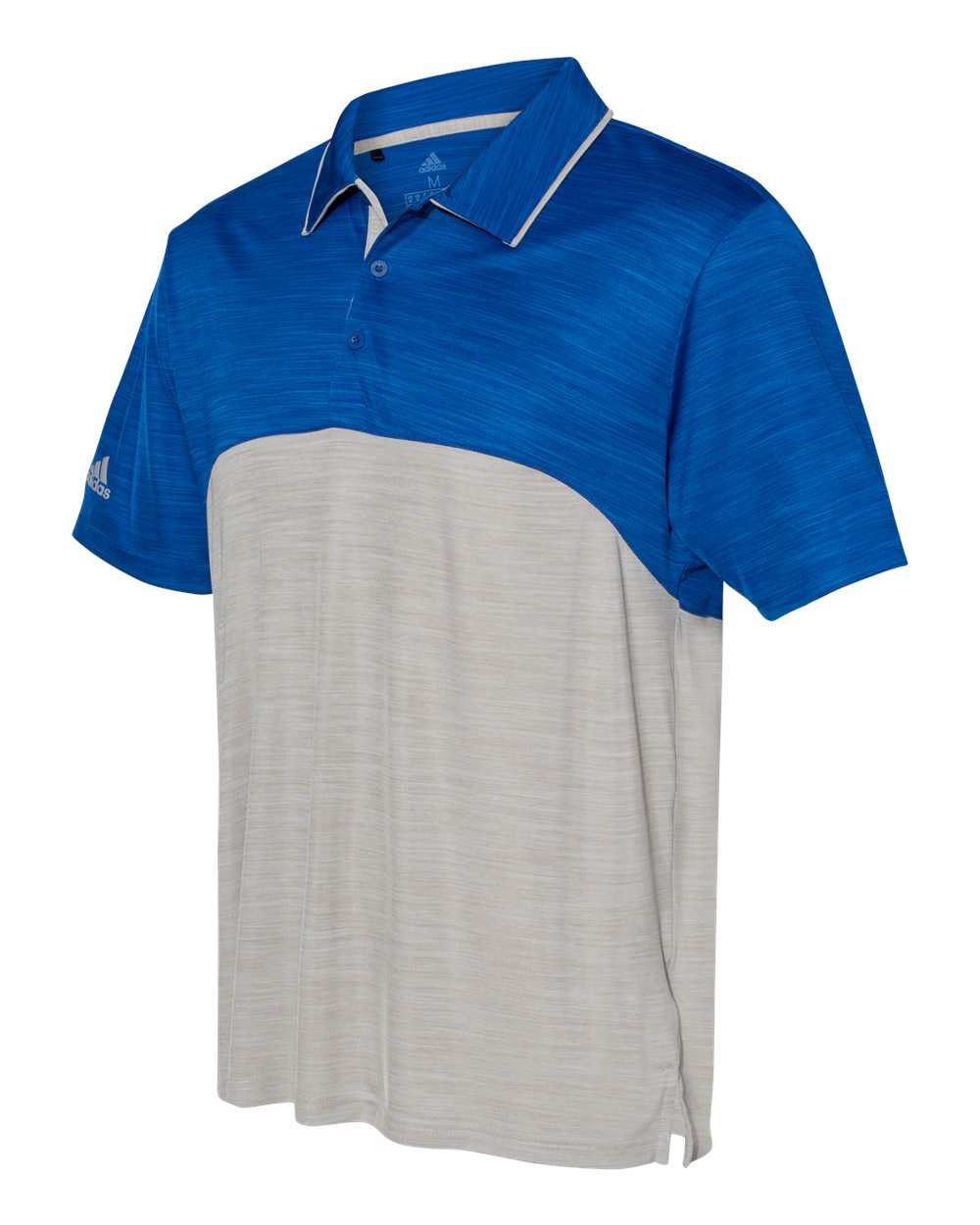 Adidas A404 Colorblocked M??lange Sport Shirt - Collegiate Royal Melange Mid Grey Melange