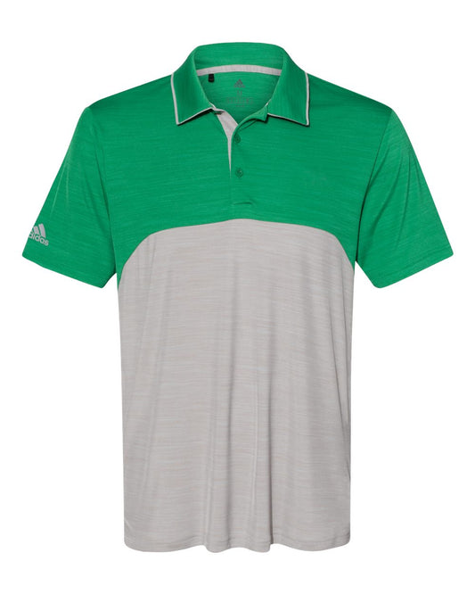 Adidas A404 Colorblocked M??lange Sport Shirt - Team Green Melange Mid Grey Melange