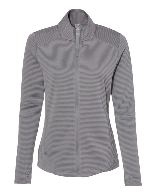 Adidas A416 Women's Textured Full-Zip Jacket - Grey Three