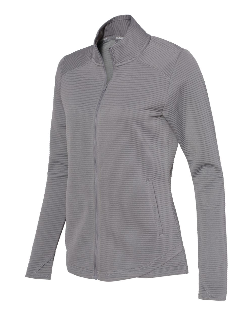 Adidas A416 Women's Textured Full-Zip Jacket - Grey Three