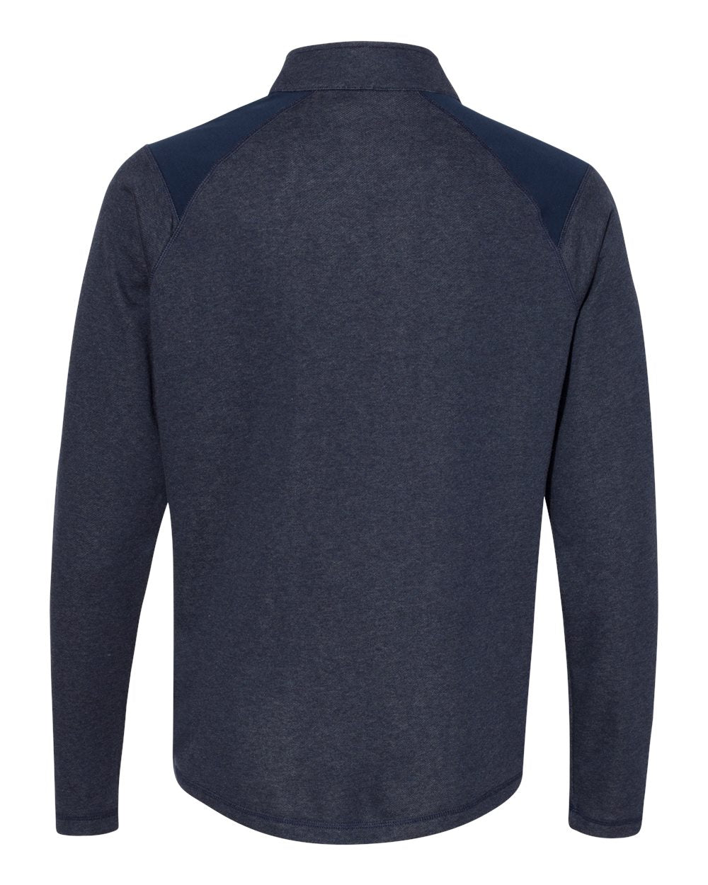 Adidas A463 Heathered Quarter Zip Pullover with Colorblocked Shoulders - Collegiate Navy Heather