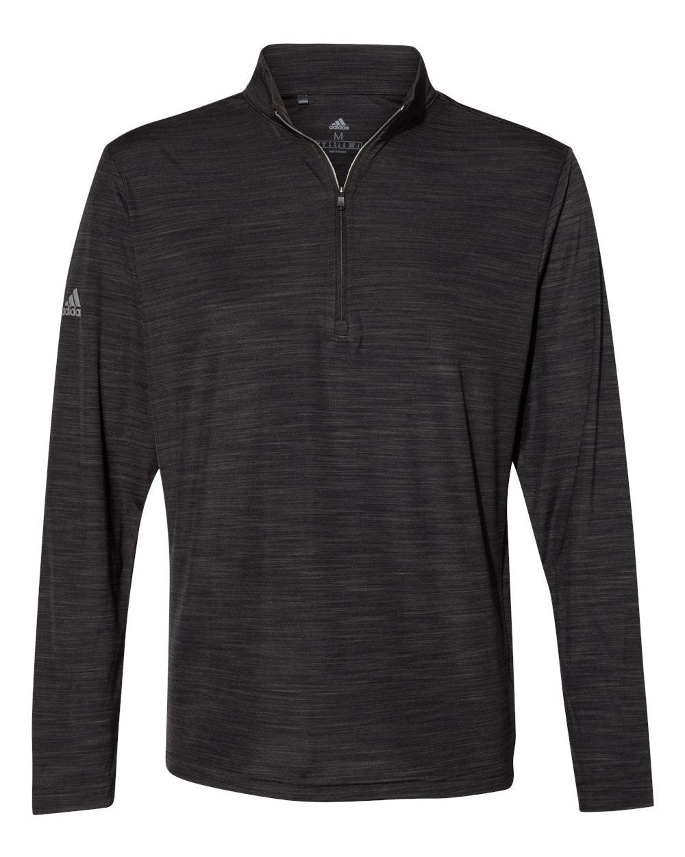 Adidas A475 Lightweight M??lange Quarter-Zip Pullover - Black Melange
