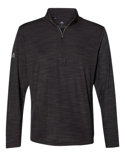 Adidas A475 Lightweight M??lange Quarter-Zip Pullover - Black Melange
