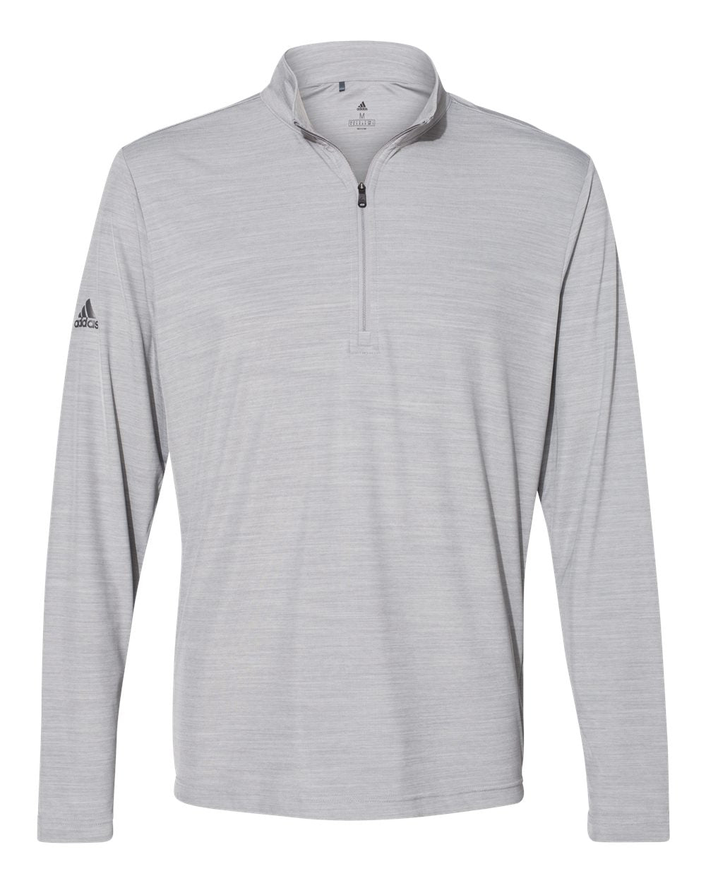 Adidas A475 Lightweight M??lange Quarter-Zip Pullover - Mid Grey Melange