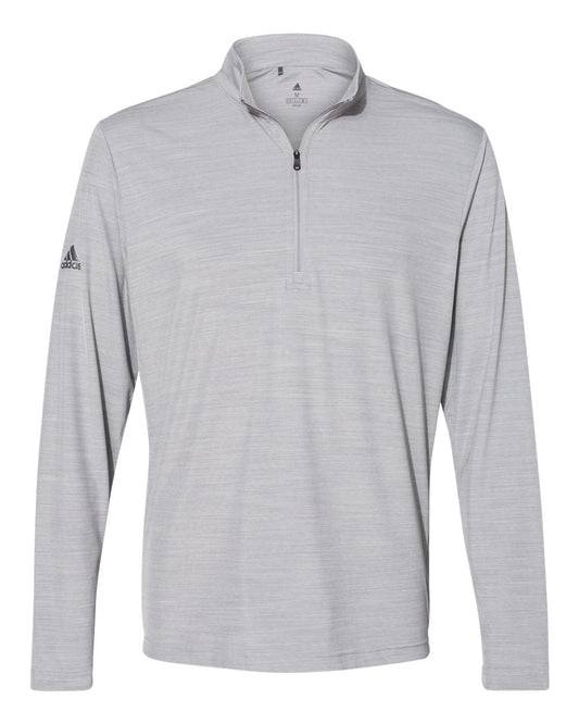 Adidas A475 Lightweight M??lange Quarter-Zip Pullover - Mid Grey Melange