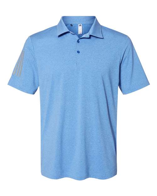 Adidas A480 Floating 3-Stripes Polo - True Blue Heather Grey Three