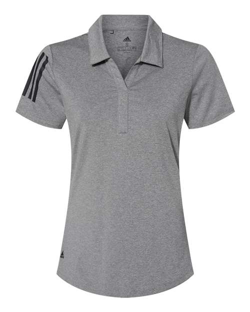 Adidas A481 Women's Floating 3-Stripes Polo - Grey Three Heather Black