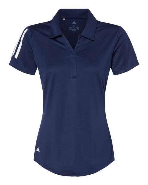 Adidas A481 Women's Floating 3-Stripes Polo - Team Navy Blue White