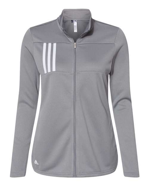 Adidas A483 Women's 3-Stripes Double Knit Full-Zip - Grey Three White