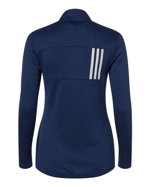 Adidas A483 Women's 3-Stripes Double Knit Full-Zip - Team Navy Blue Grey Two