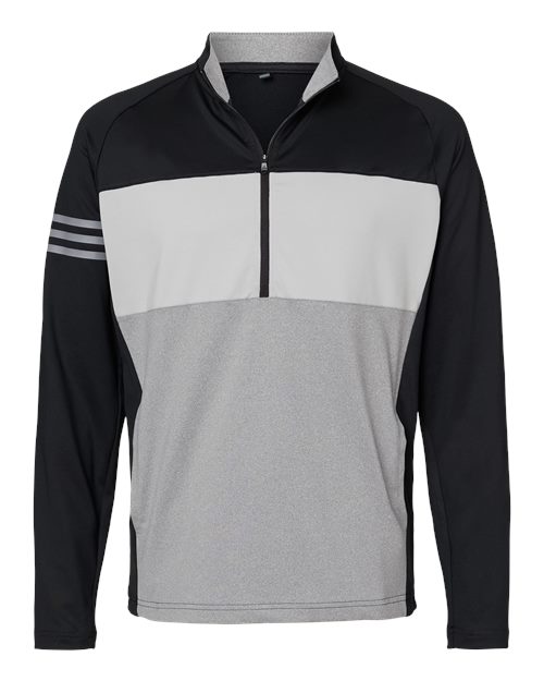 Adidas A492 3-Stripes Competition Quarter-Zip Pullover - Black Grey Three Grey Three Heather
