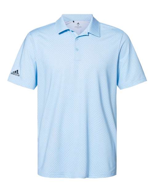 Adidas A498 Diamond Dot Print Polo - Glow Blue White Navy