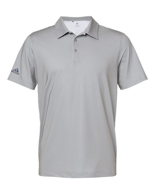 Adidas A498 Diamond Dot Print Polo - Grey Three Team Royal Navy