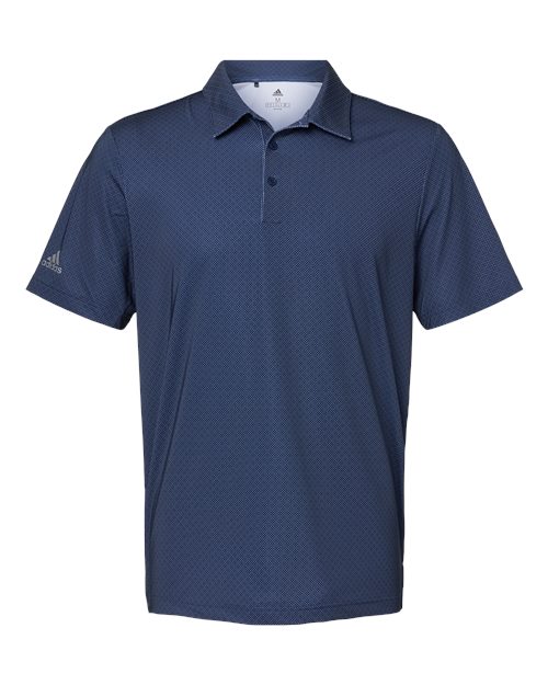 Adidas A498 Diamond Dot Print Polo - Navy Blue White Grey Three