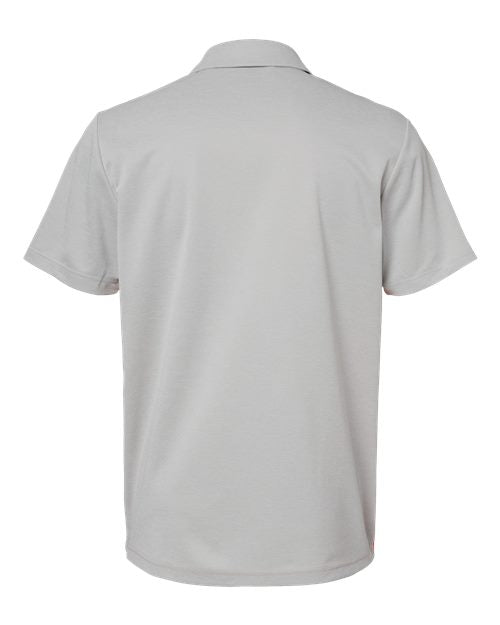 Adidas A508 Heathered Colorblock 3-Stripes Polo - Grey Two Heather Hi-Res Coral Heather