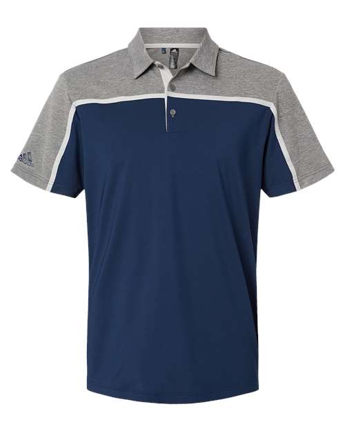 Adidas A512 Ultimate Colorblock Polo - Collegiate Navy Grey Two Grey Five Melange