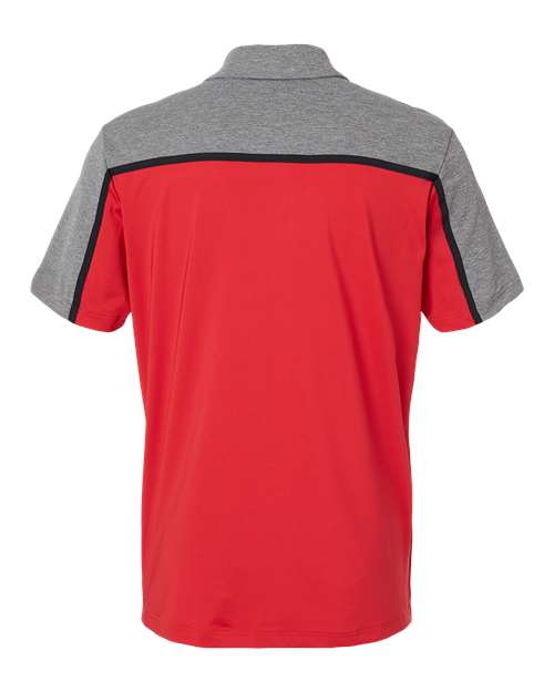 Adidas A512 Ultimate Colorblock Polo - Collegiate Red Black Grey Five Melange