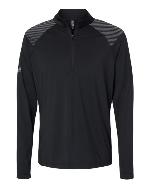 Adidas A520 Shoulder Stripe Quarter-Zip Pullover - Black