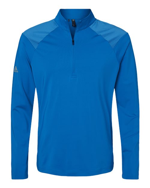 Adidas A520 Shoulder Stripe Quarter-Zip Pullover - Glory Blue