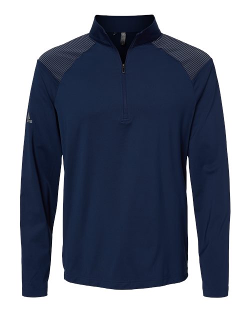 Adidas A520 Shoulder Stripe Quarter-Zip Pullover - Team Navy Blue