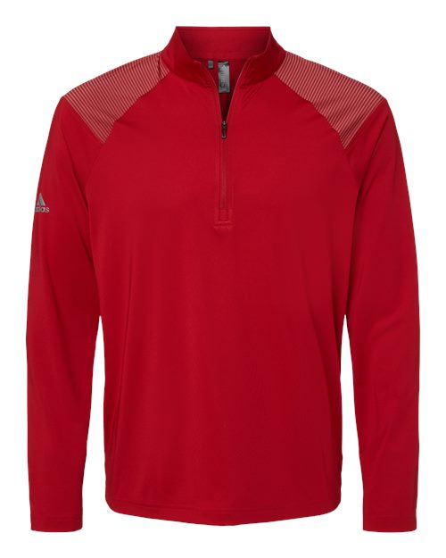 Adidas A520 Shoulder Stripe Quarter-Zip Pullover - Team Power Red