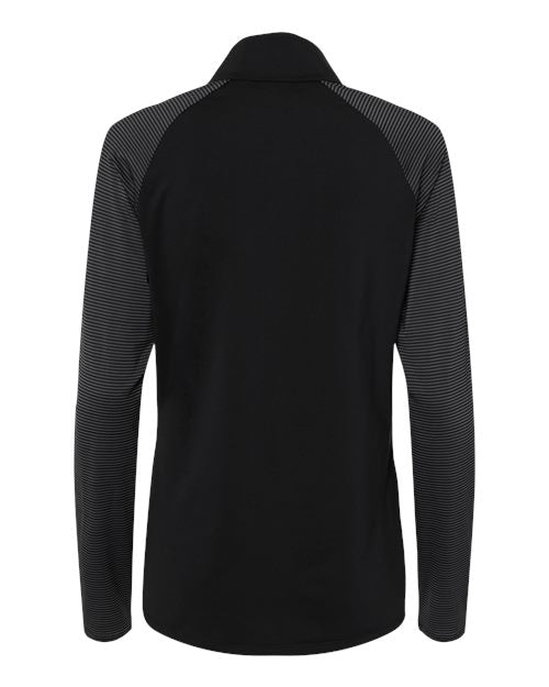 Adidas A521 Women's Stripe Block Quarter-Zip Pullover - Black