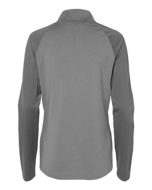 Adidas A521 Women's Stripe Block Quarter-Zip Pullover - Grey Three