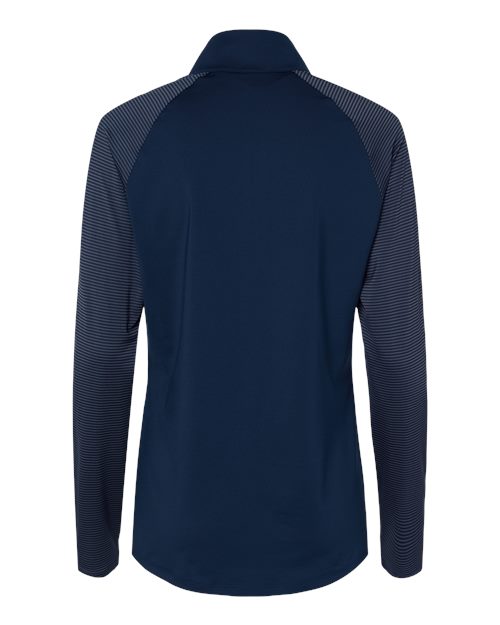 Adidas A521 Women's Stripe Block Quarter-Zip Pullover - Team Navy Blue