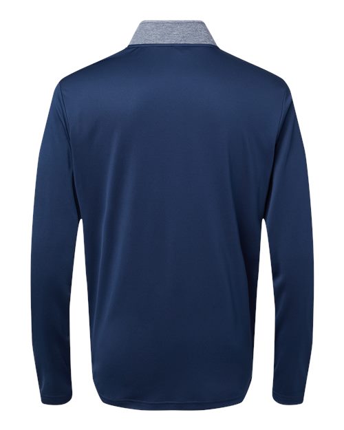 Adidas A522 Heather Block Print Quarter-Zip Pullover - Collegiate Navy Melange Black