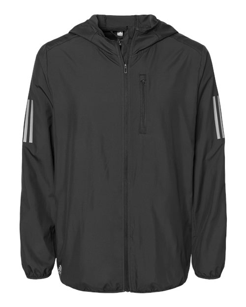 Adidas A524 Hooded Full-Zip Windbreaker - Black