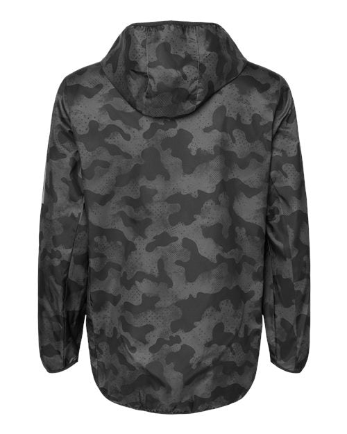 Adidas A524 Hooded Full-Zip Windbreaker - Grey Six Black