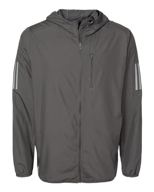 Adidas A524 Hooded Full-Zip Windbreaker - Grey Six
