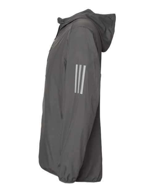 Adidas A524 Hooded Full-Zip Windbreaker - Grey Six