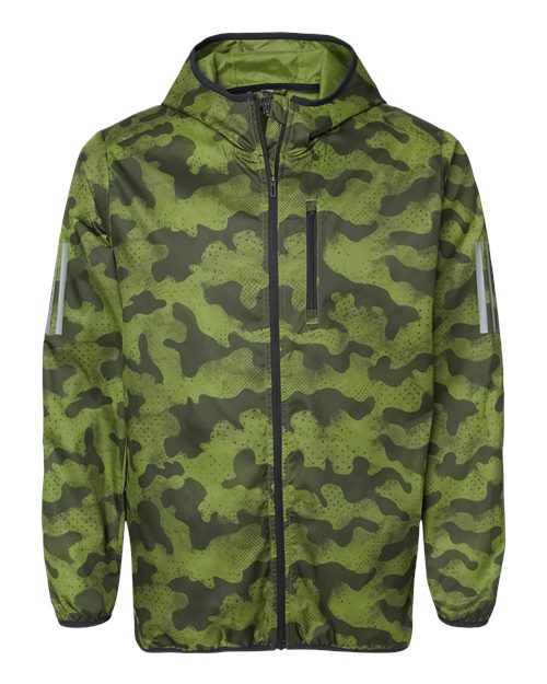 Adidas A524 Hooded Full-Zip Windbreaker - Tech Olive Legend Earth
