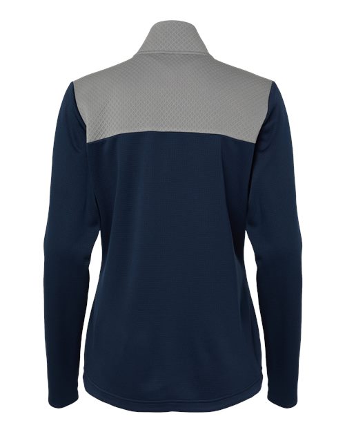 Adidas A529 Women's Textured Mixed Media Full-Zip Jacket - Collegiate Navy Grey Three