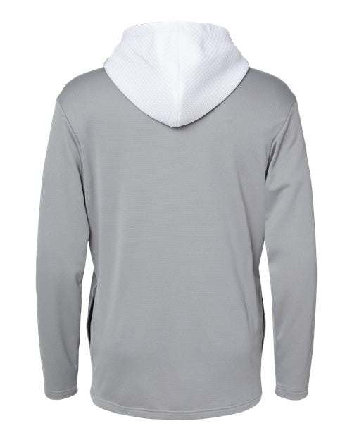 Adidas A530 Textured Mixed Media Hooded Sweatshirt - Grey Three