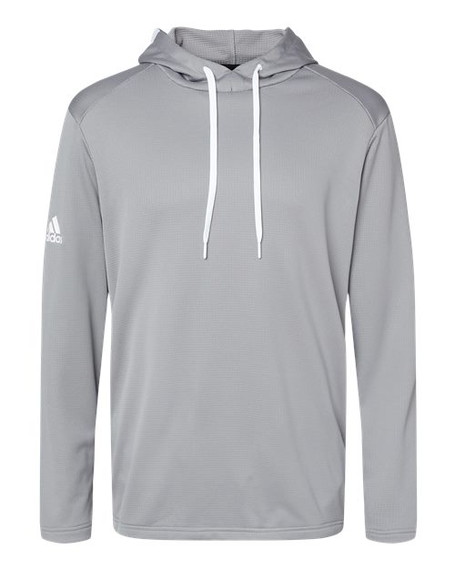Adidas A530 Textured Mixed Media Hooded Sweatshirt - Grey Three