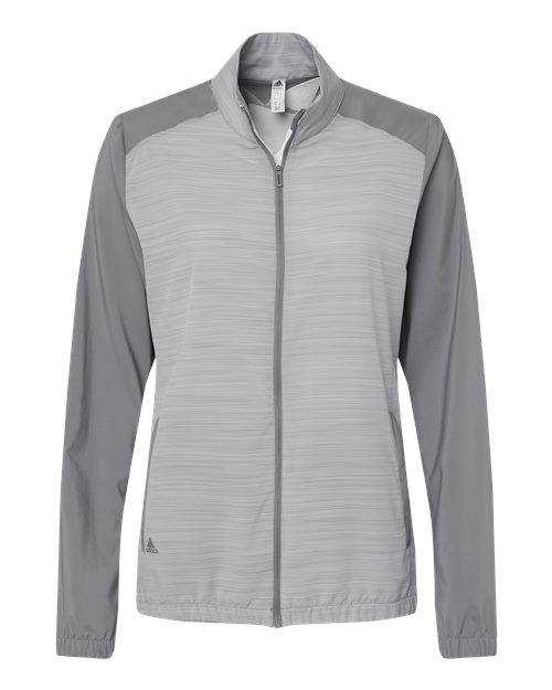 Adidas A547 Women's Heather Block Full-Zip Wind Jacket - Grey Three Grey Three Heather