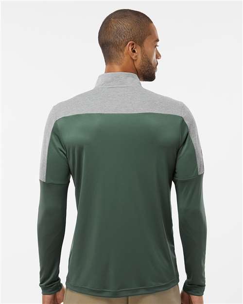 Adidas A552 Lightweight Quarter-Zip Pullover - Green Oxide Gray Three Melange