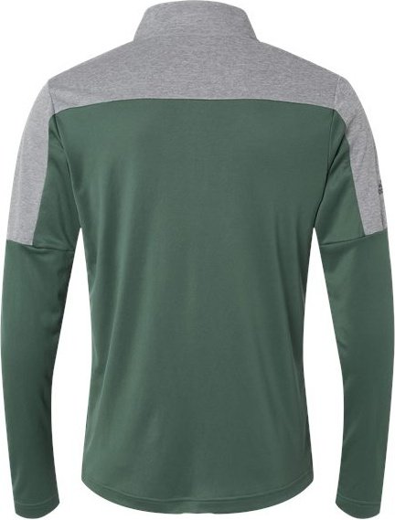 Adidas A552 Lightweight Quarter-Zip Pullover - Green Oxide Gray Three Melange