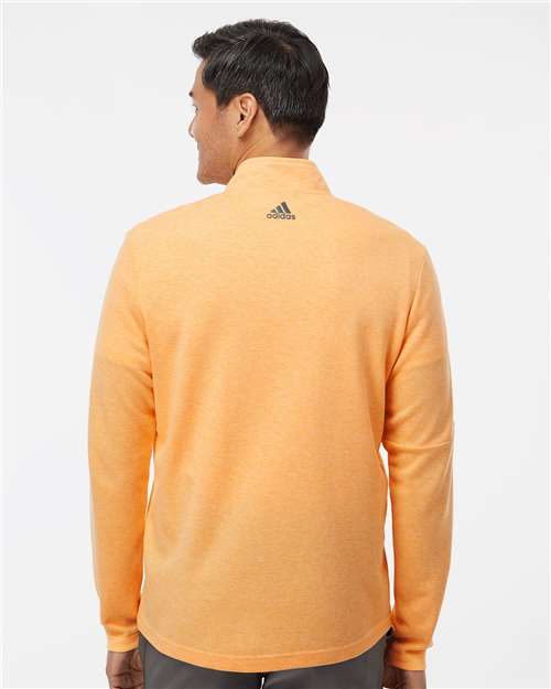 Adidas A554 3-Stripes Quarter-Zip Sweater - Acid Orange Melange