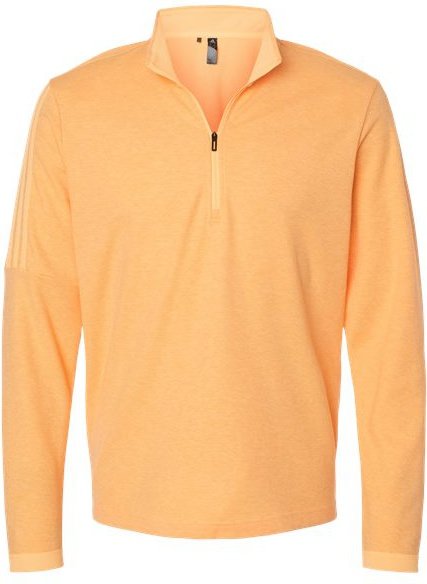 Adidas A554 3-Stripes Quarter-Zip Sweater - Acid Orange Melange