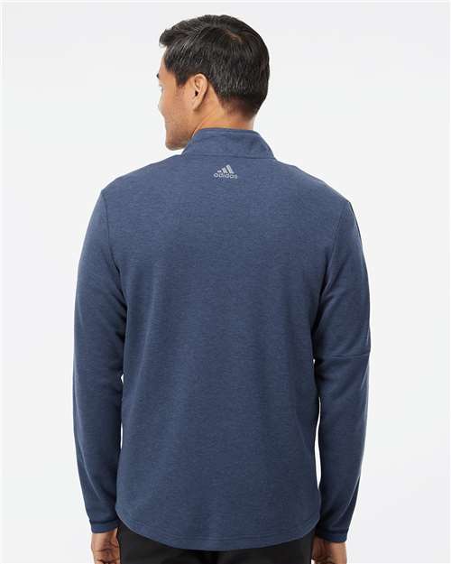 Adidas A554 3-Stripes Quarter-Zip Sweater - Collegiate Navy Melange