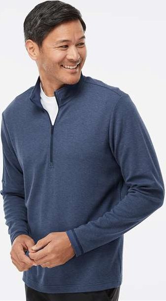 Adidas A554 3-Stripes Quarter-Zip Sweater - Collegiate Navy Melange